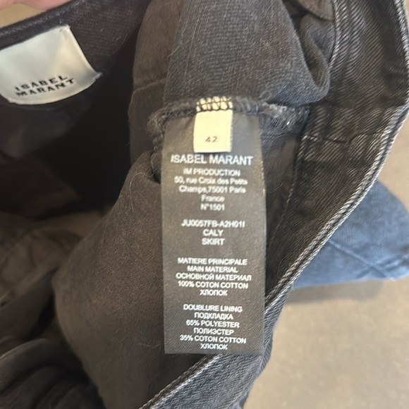 Isabel Marant carly black denim mini skirt sz 42 french/ 10 us - Picture 8 of 11
